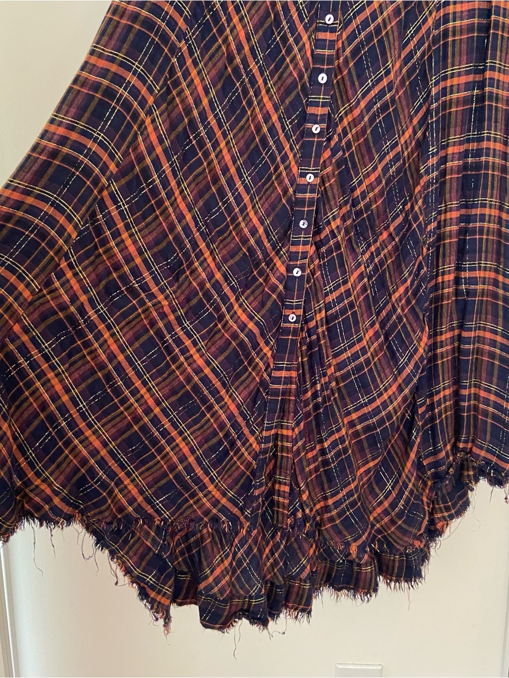 Natural Life Hailee Plaid Maxi Shirt Dress Large Country Boho Western Rustic - Picture 4 of 14